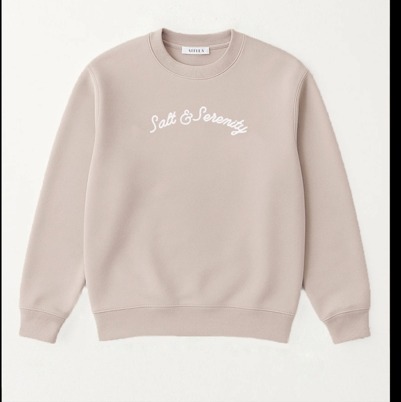atella Tops - NWOT Atella Beige Sweatshirt Salt & Serenity Size M